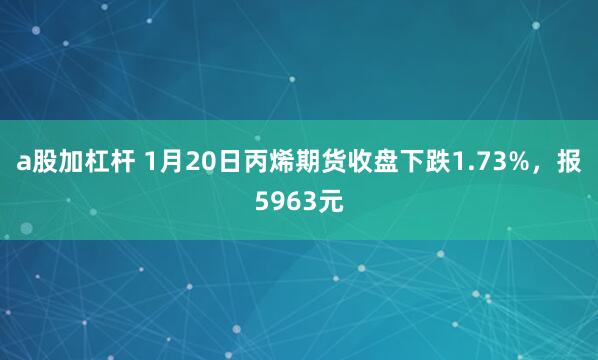 a股加杠杆 1月20日丙烯期货收盘下跌1.73%，报5963元